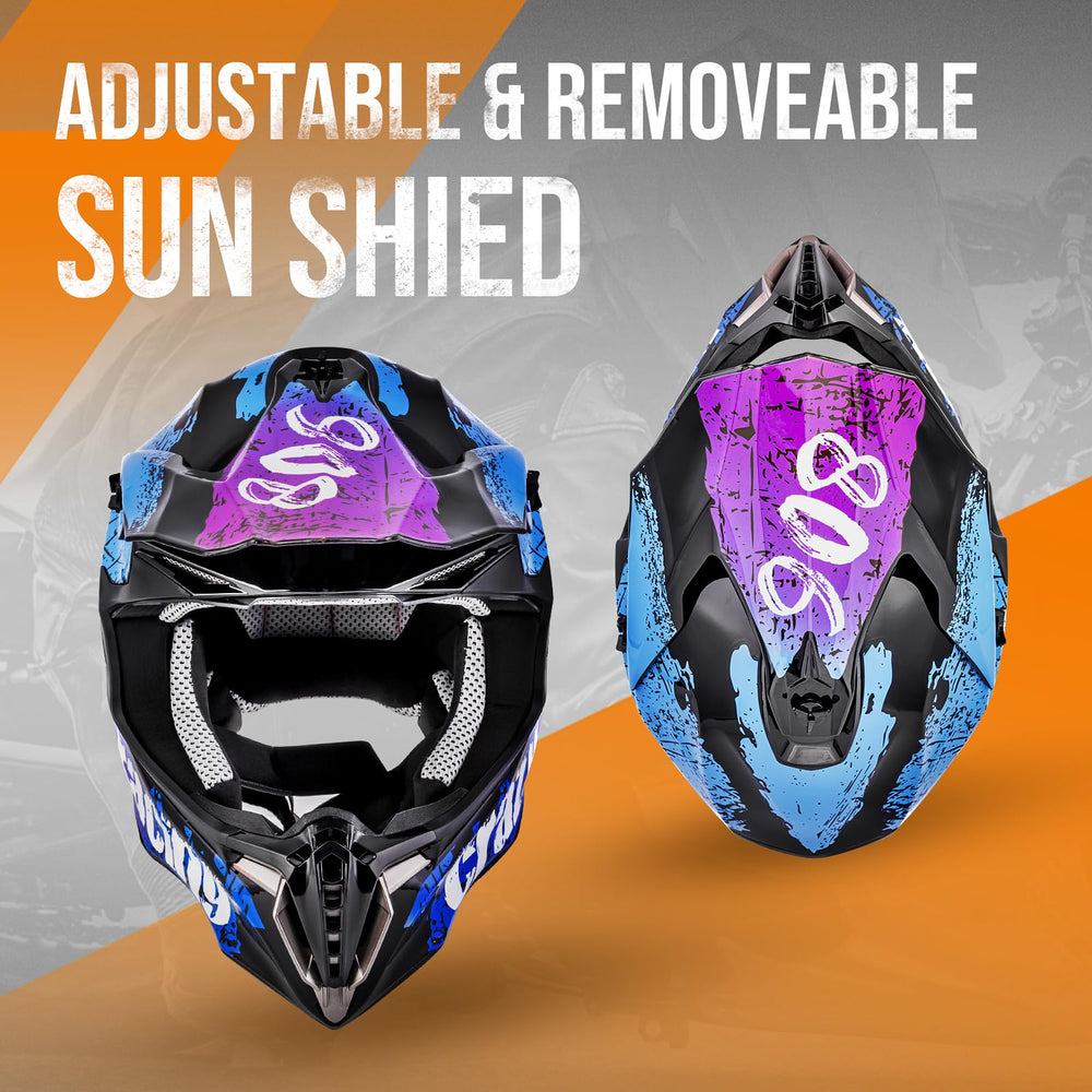 OUMURS helmet with goggles provides clear vision and wind protection while riding