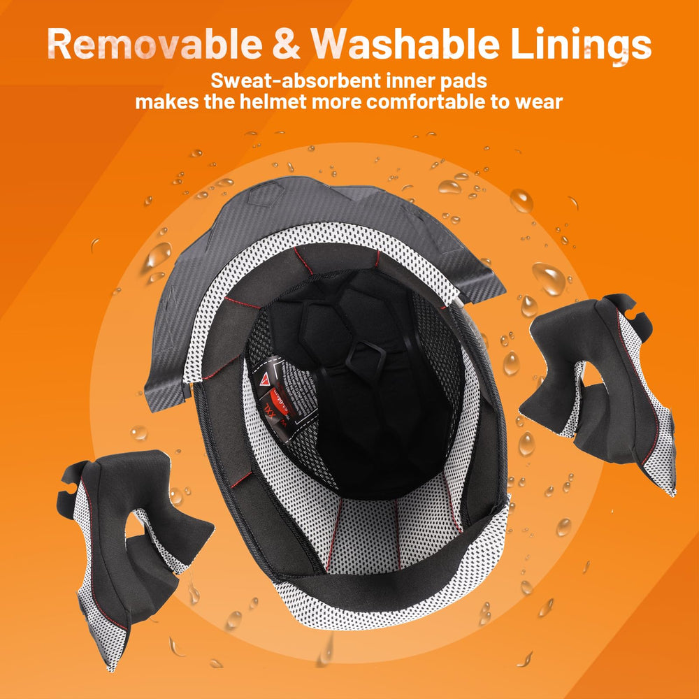 OUMURS dirt bike helmet with integrated goggles for visibility