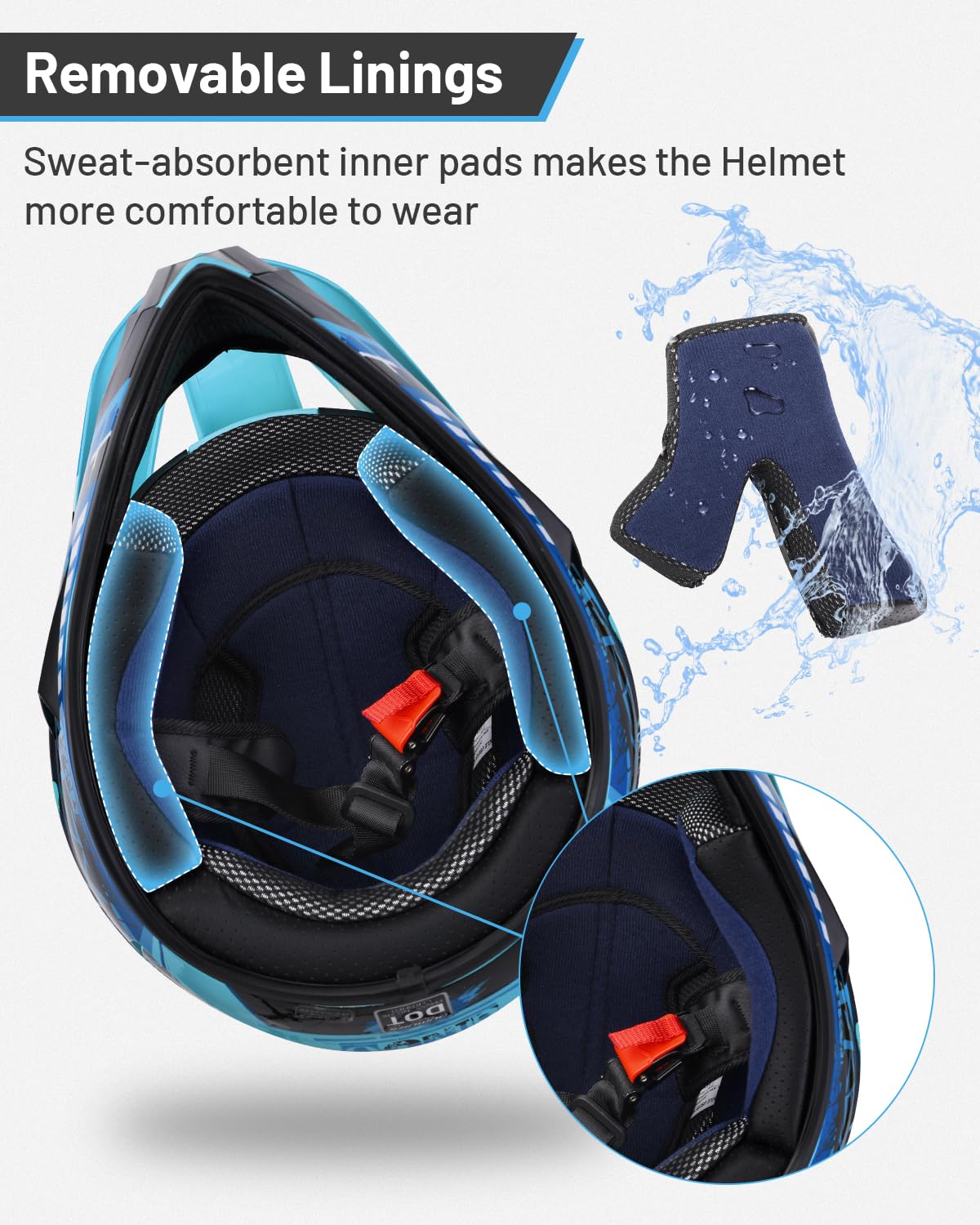 Oumurs quick-release buckle makes helmet on-off easy while maintaining a snug fit