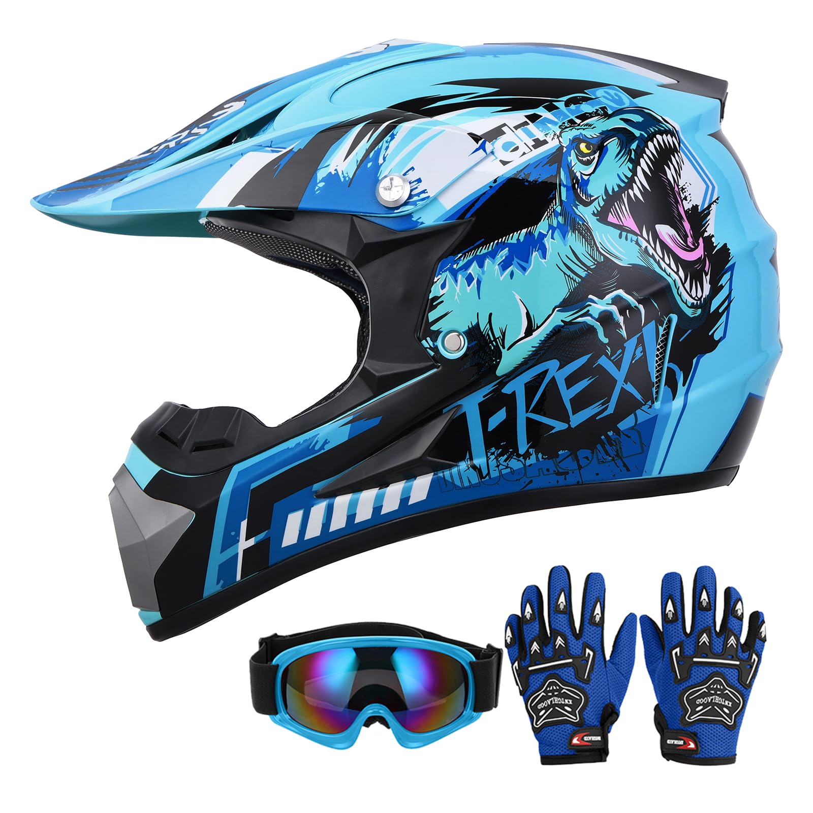 Oumurs DOT youth helmet front view with bold graphics for standout on the track