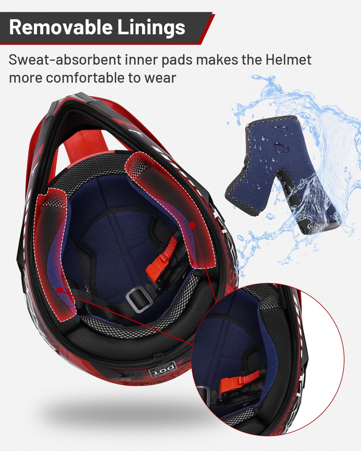 Oumurs youth helmet liner close-up for comfortable fit