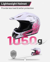 OUMURS DOT youth dirt bike helmet side profile highlighting compact design for growing riders