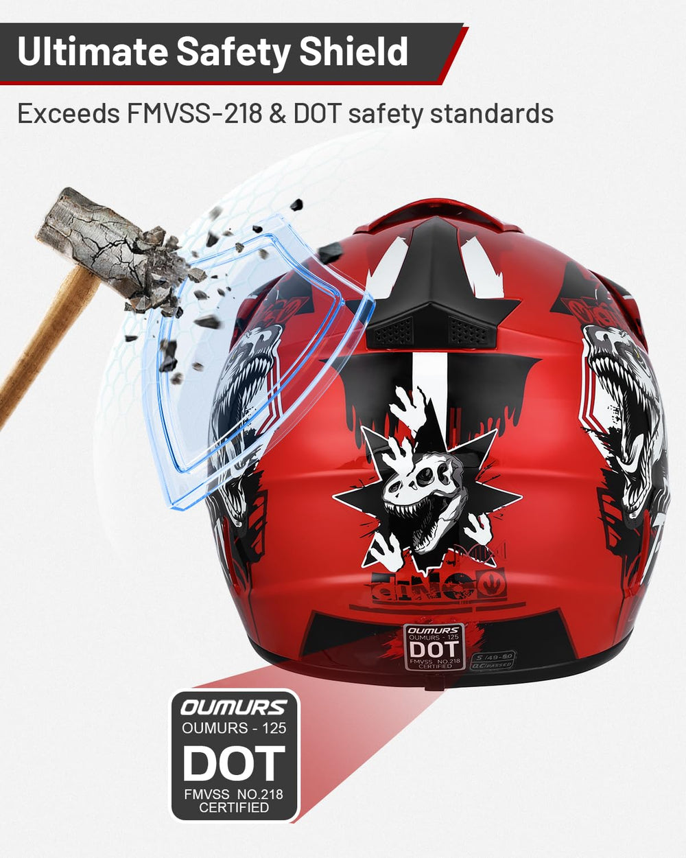 Oumurs DOT youth helmet ventilation keeps young riders cool during rides