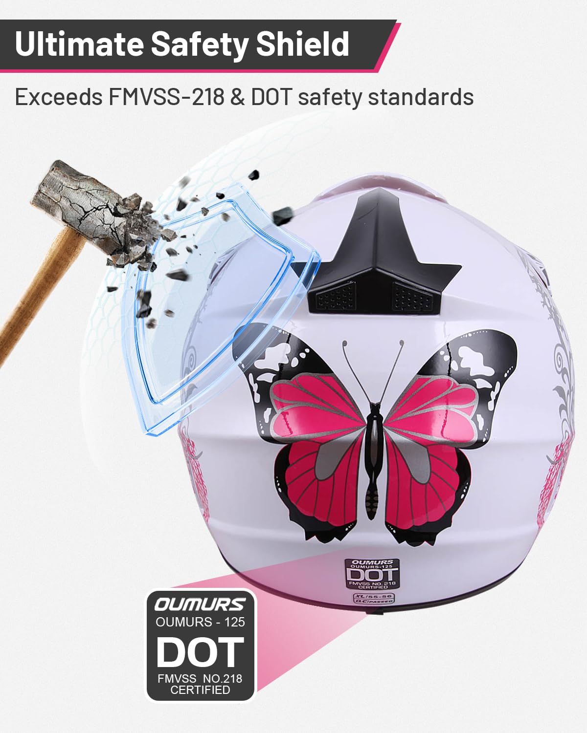 OUMURS DOT youth dirt bike helmet ventilation system keeps young riders cooler during rides