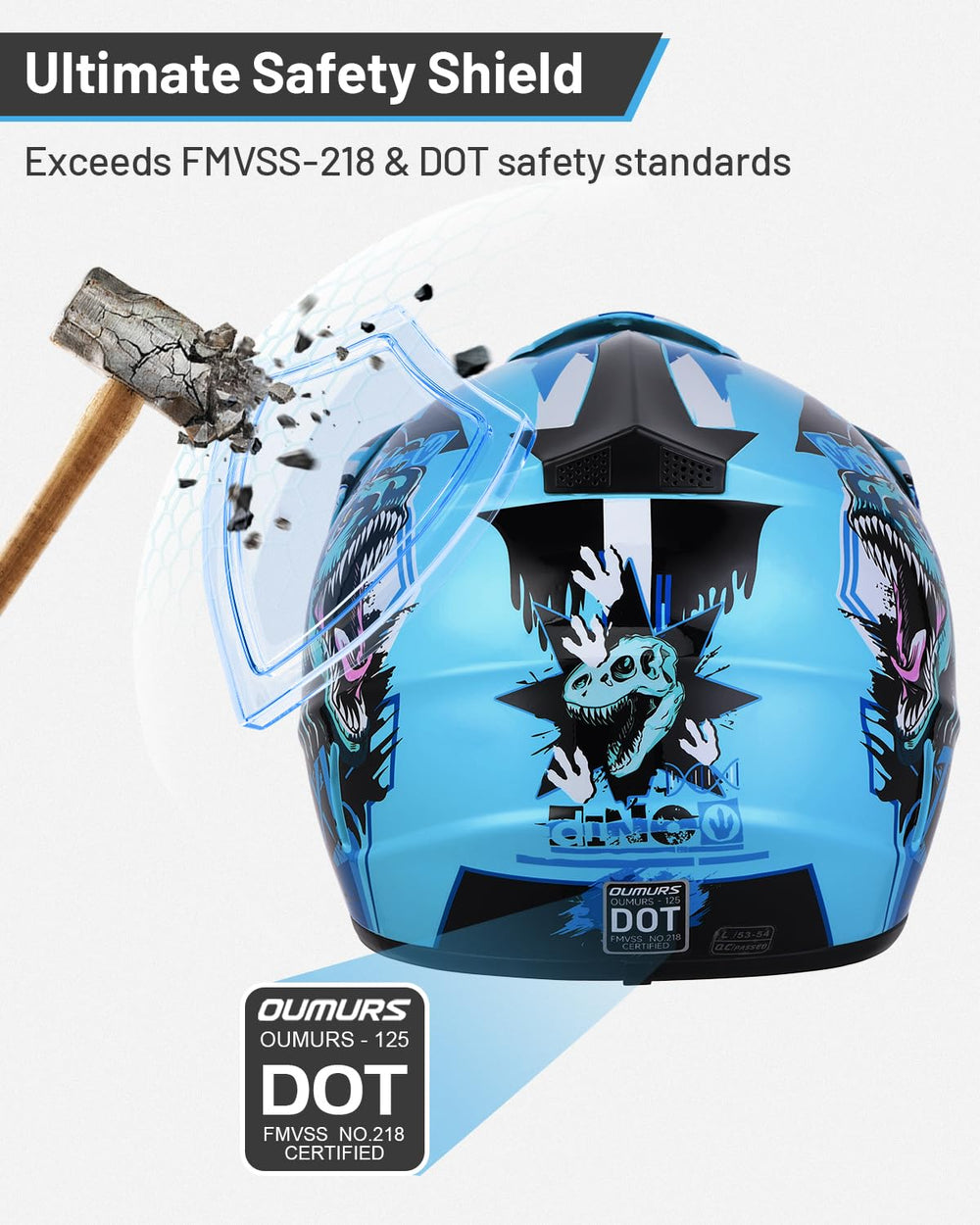 Oumurs DOT visor blocks sun glare for safer riding on bright days