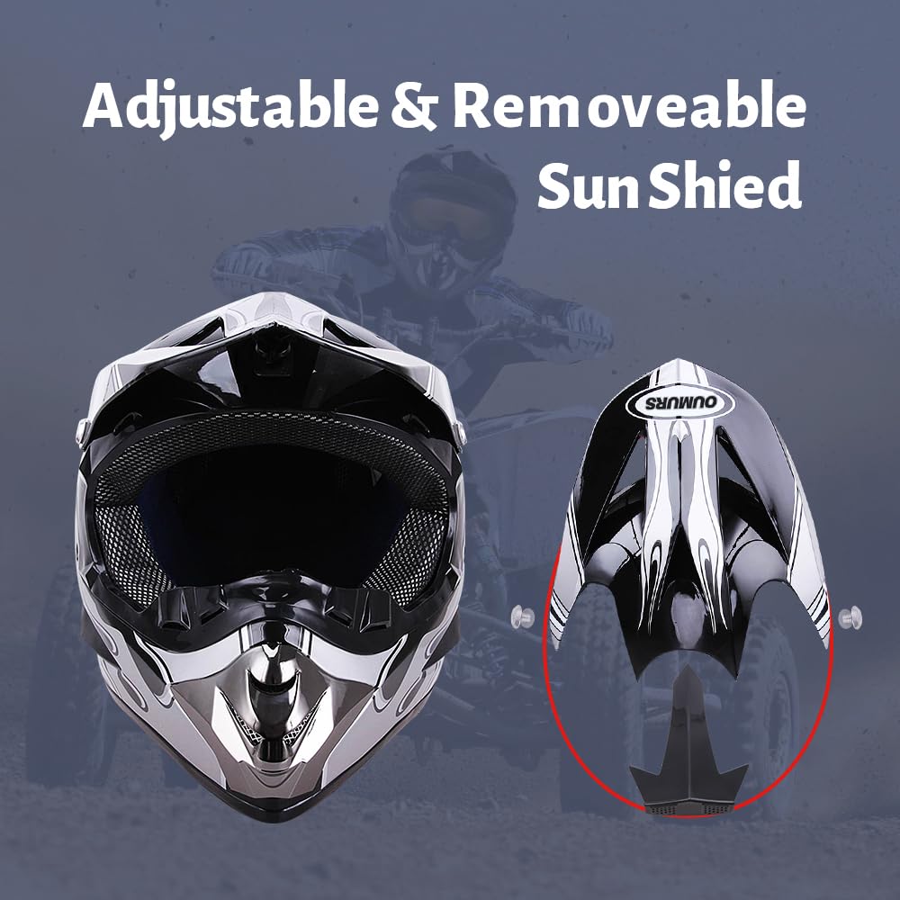 OUMURS mask adds face coverage against dust and debris.