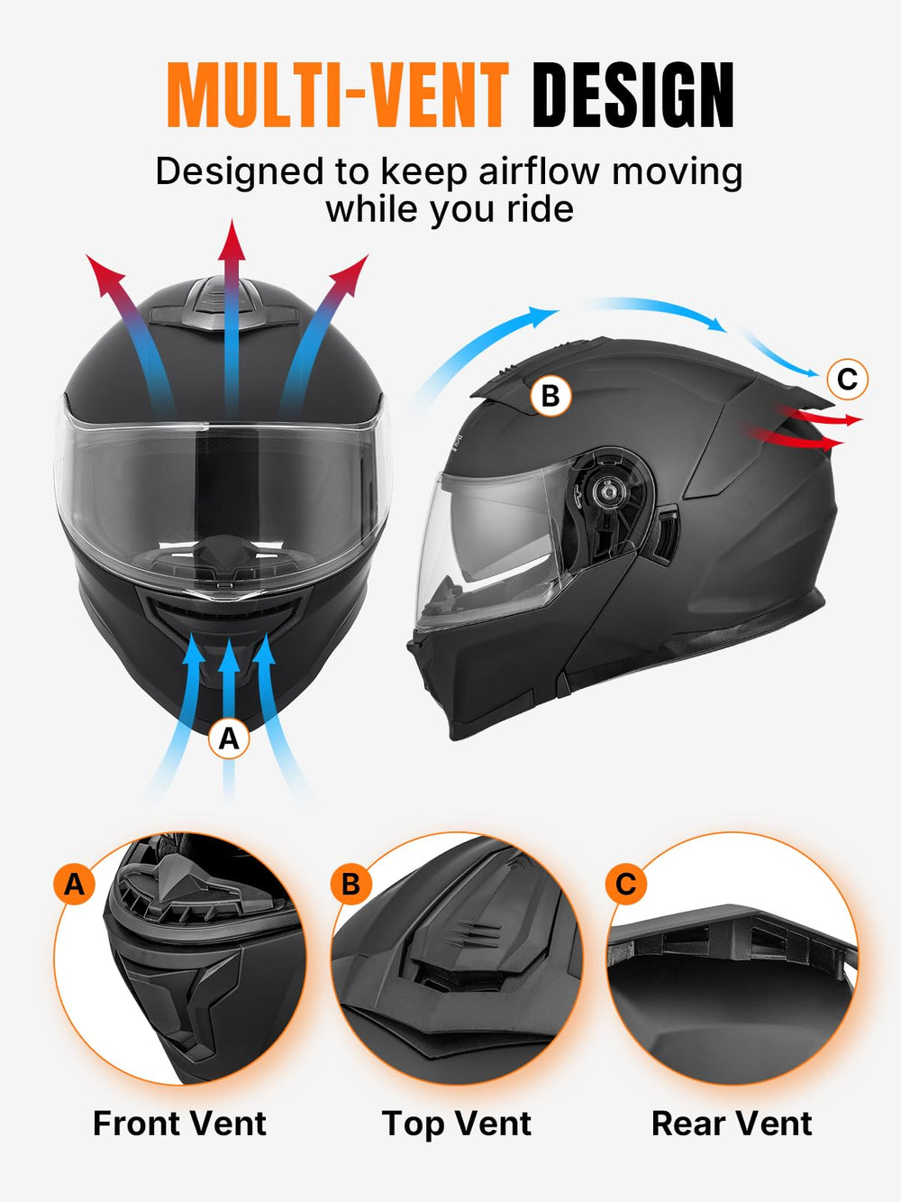 Durable ABS shell on OUMURS modular helmet for lasting use