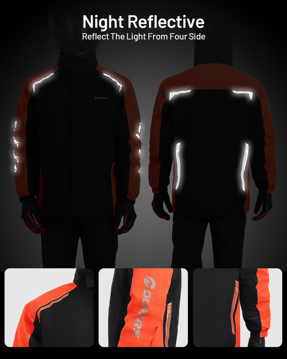 Oumurs waterproof seal and full-zip design prevent leaks at the zipper.