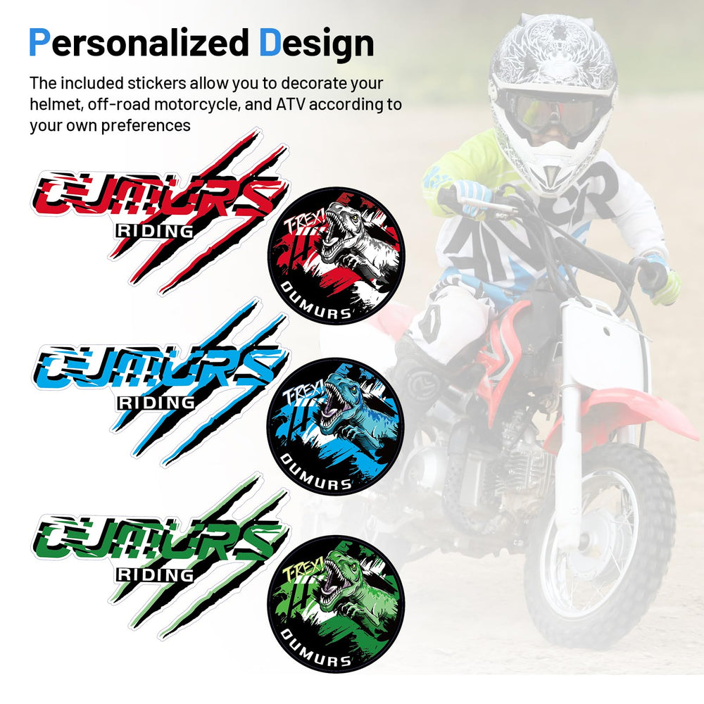 Oumurs Youth Motocross Jersey blue back view enhances visibility and style.