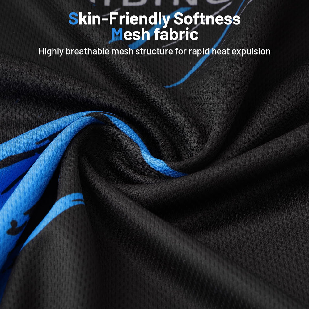 Oumurs Youth Motocross Jersey blue collar detail enhances comfort.