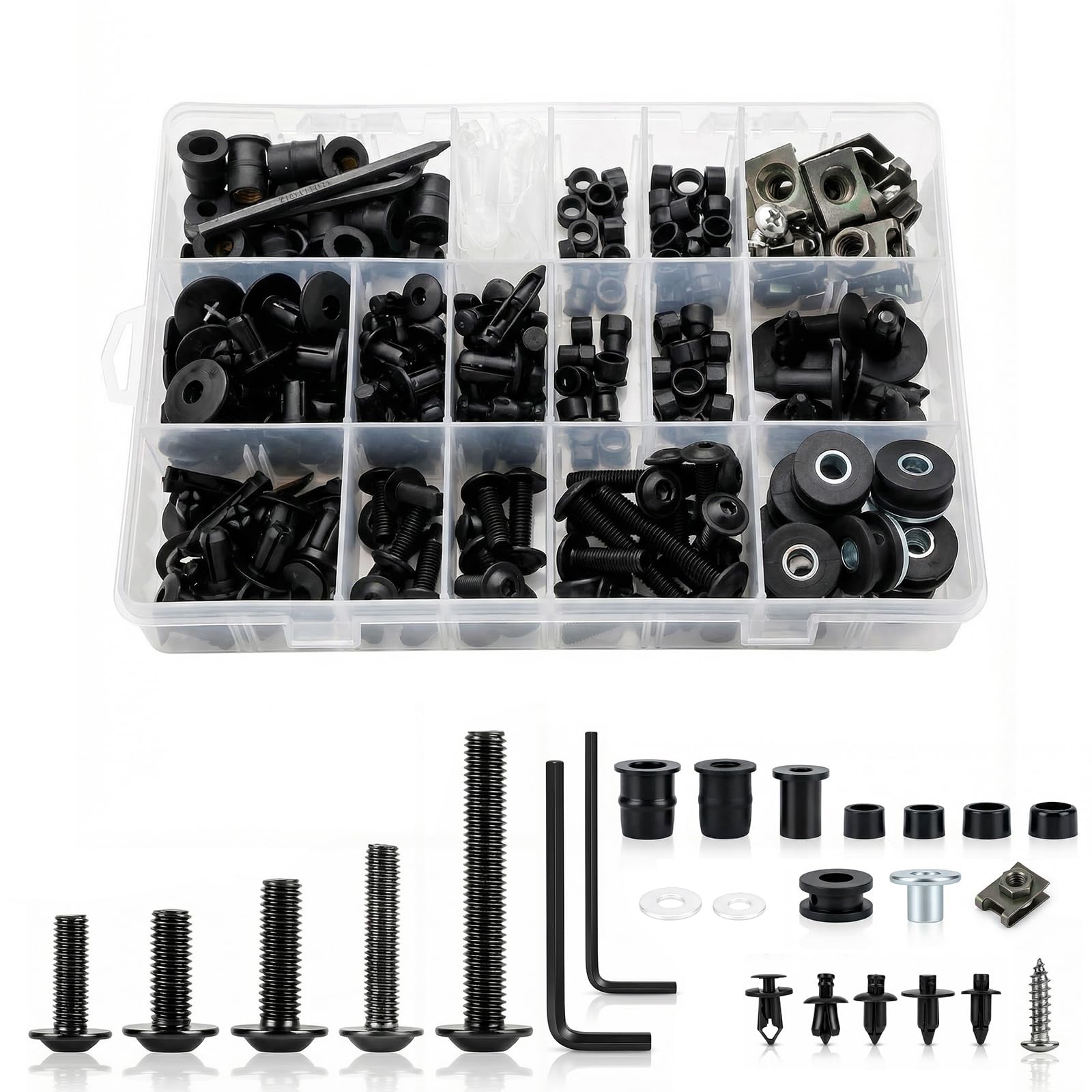 Ouronoto 397pcs fairing bolt kit package for complete bolt replacement and quick repairs