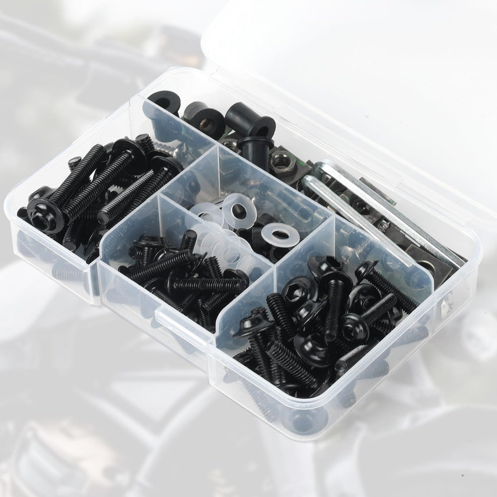 OURONOTO 177Pcs kit laid out for fairings and body panels installation.