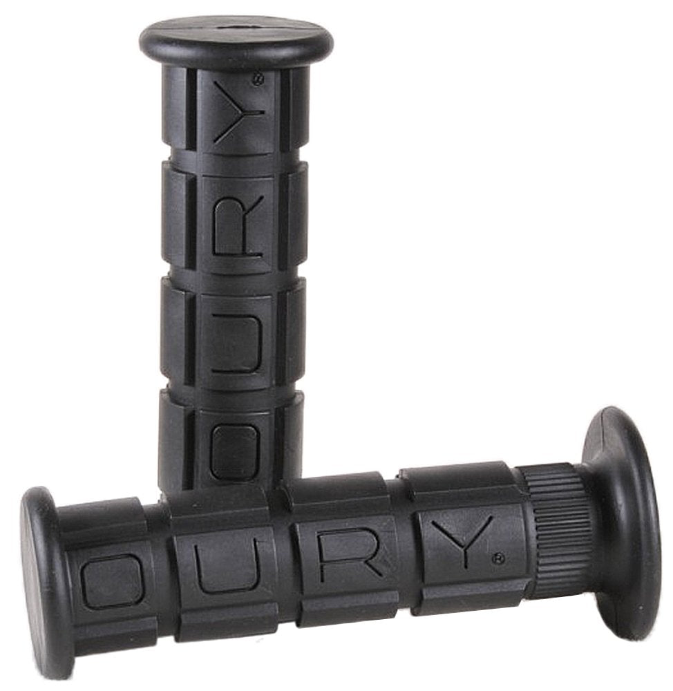 Oury OSCROG10 grip in black front view emphasizing anti vibration comfort for long street rides