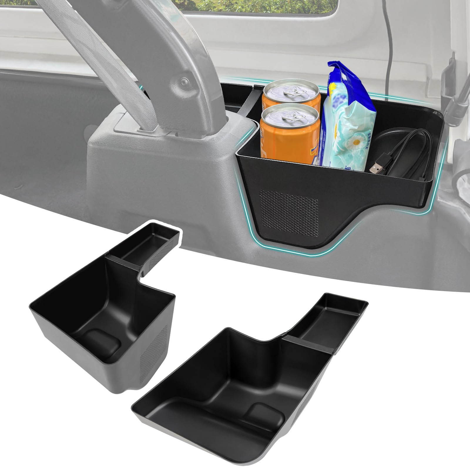 OUSUWO rear trunk organizer left side for Jeep Wrangler JL/JLU with organized storage