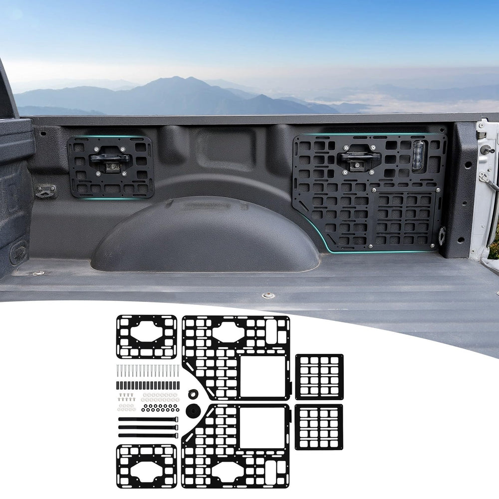 OUSUWO side truck bed molle panel rack fits Ford F-150 2015–2025 for organized gear