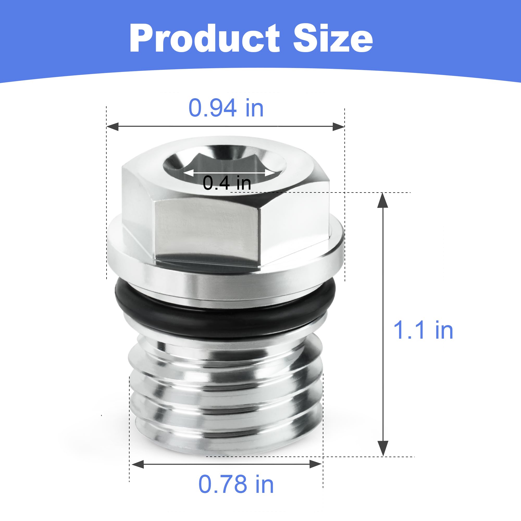Outopakkle drain plug fits Kawasaki FH430V to FR730V series for reliable oil changes