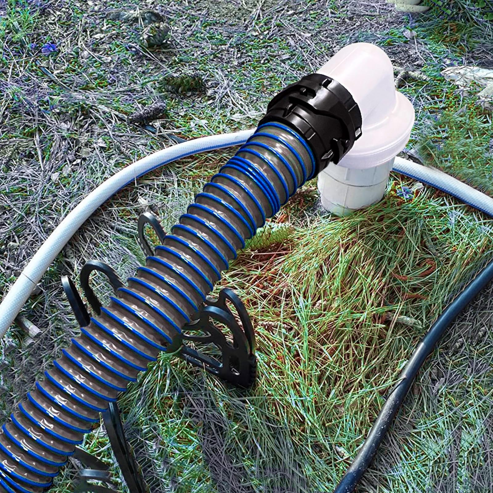 OUTPRIZE 15ft hose compresses to 5.4ft for compact storage.