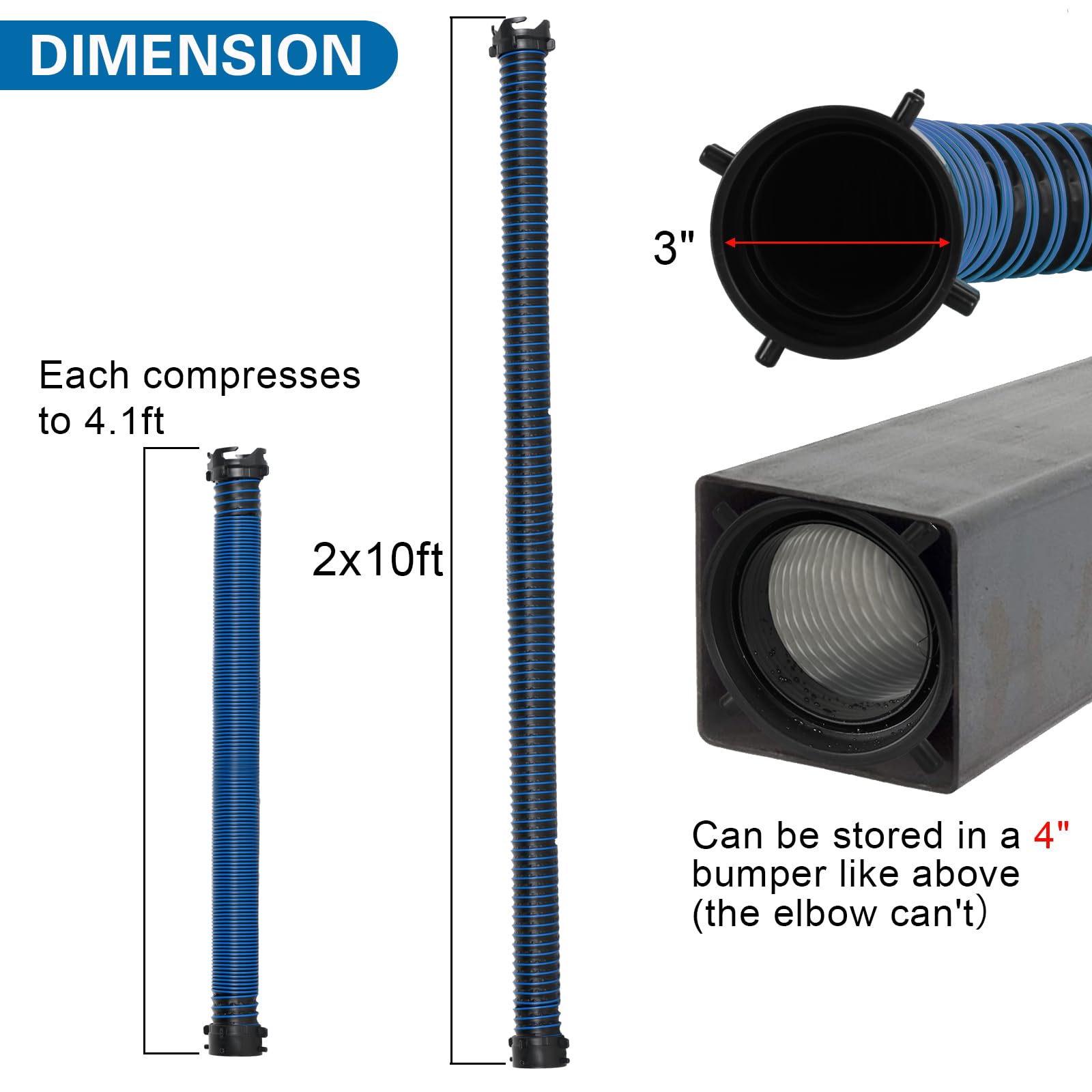 OUTPRIZE hose showing crush protection for rugged RV use
