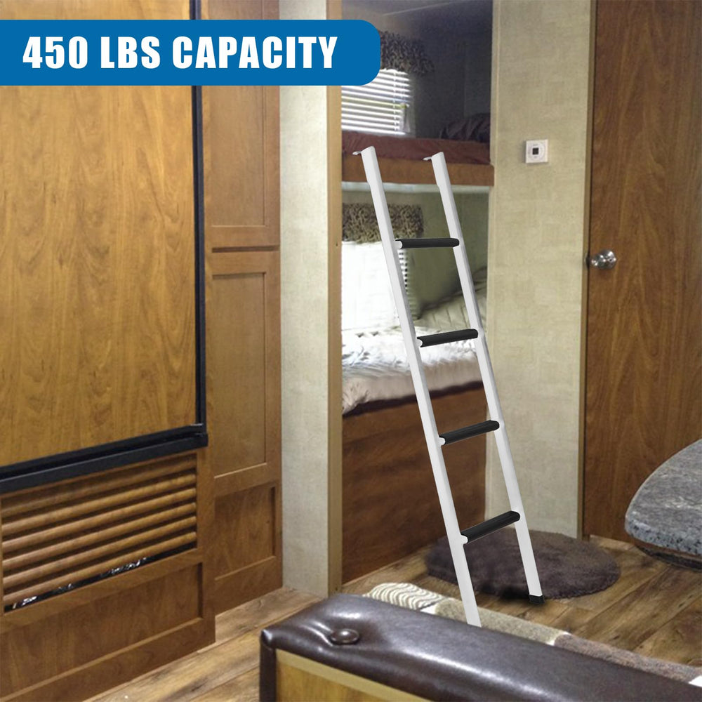 OUTPRIZE bunk ladder with rubber pads enhances grip during climbs.