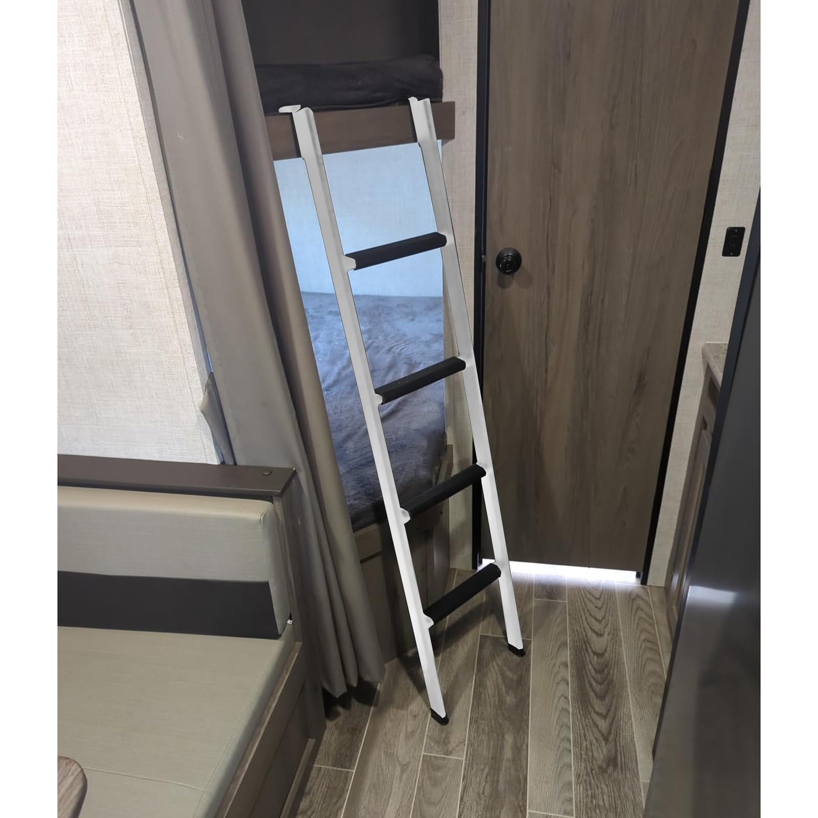 OUTPRIZE bunk ladder in rust-proof white finish for long-lasting use.