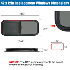 OUTPRIZE horizontal RV window with net screen allows airflow while keeping bugs out.