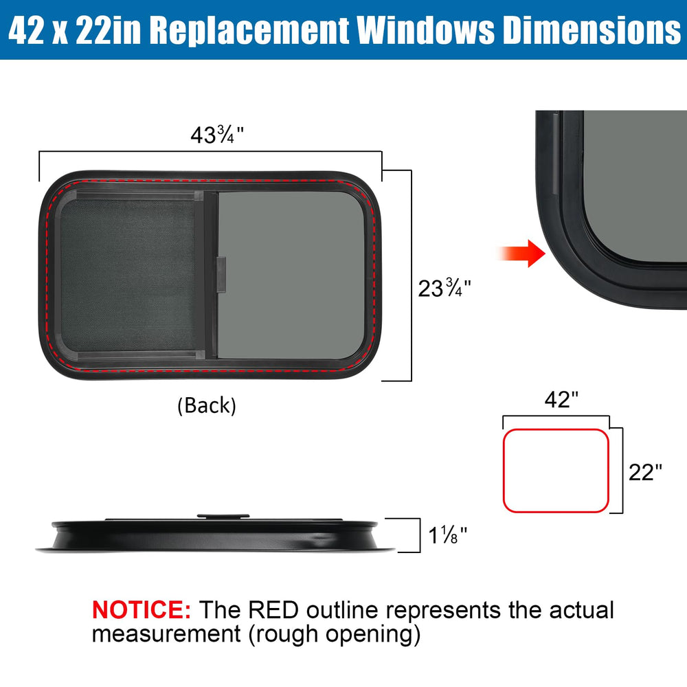 OutPRIZE 42x22 tinted glass for privacy and heat protection
