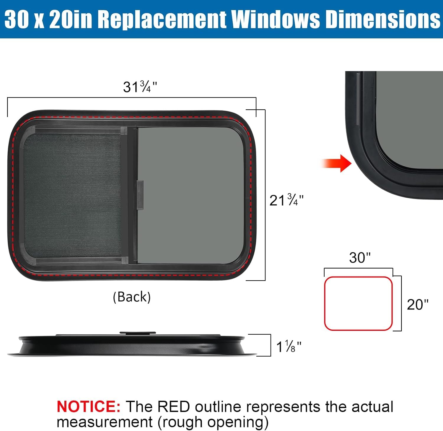OUTPRIZE horizontal window tinted glass provides privacy and sun protection.