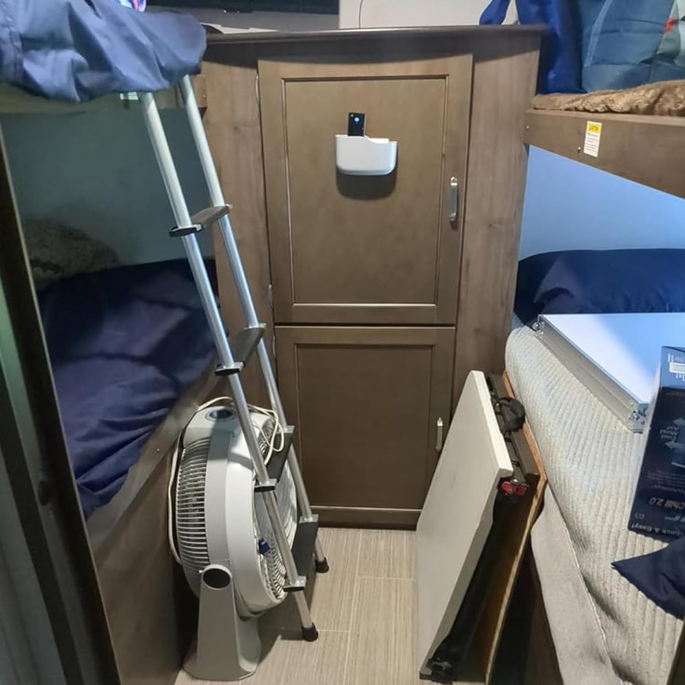 OUTPRIZE installed in an RV bunk demonstrates reliable access and stability.