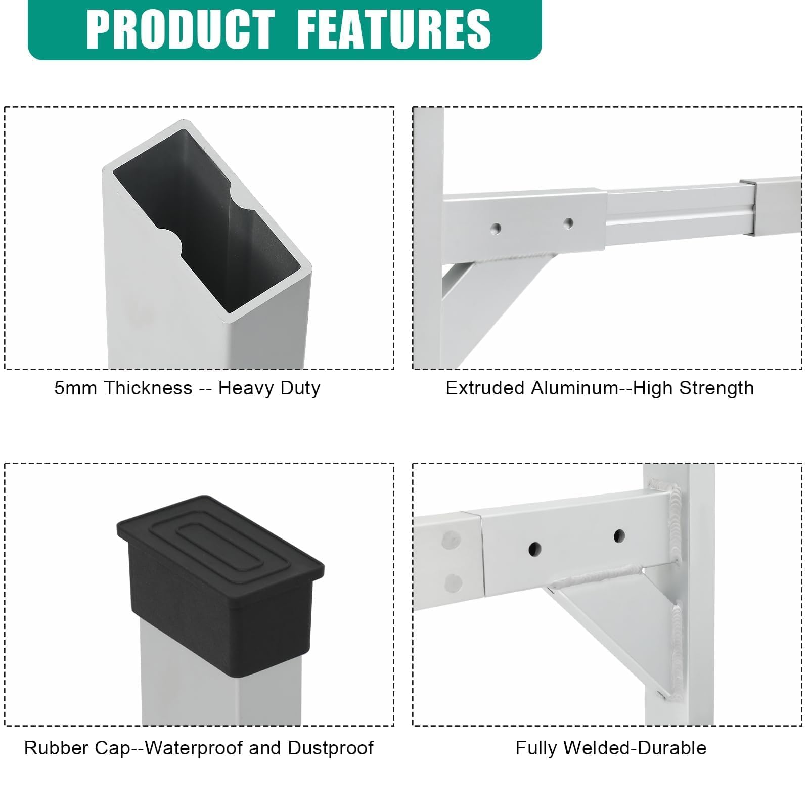 OUTPRIZE ladder rack spans 6ft to 9ft, fitting many trailers.