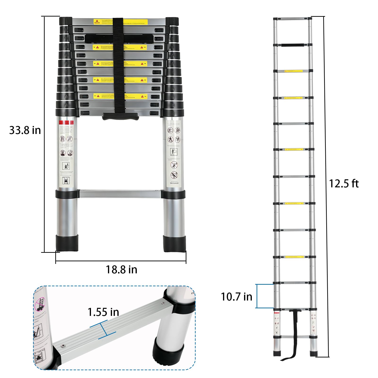 OUTPRIZE lippert-on-the-go-receiver-compatible RV ladder shows easy mounting and quick setup.