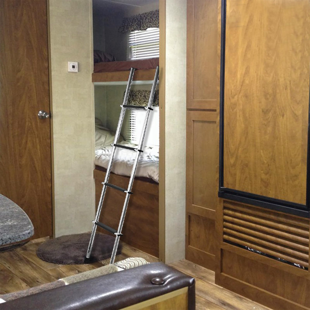 OUTPRIZE packaged bunk ladder ready for quick setup and transport.