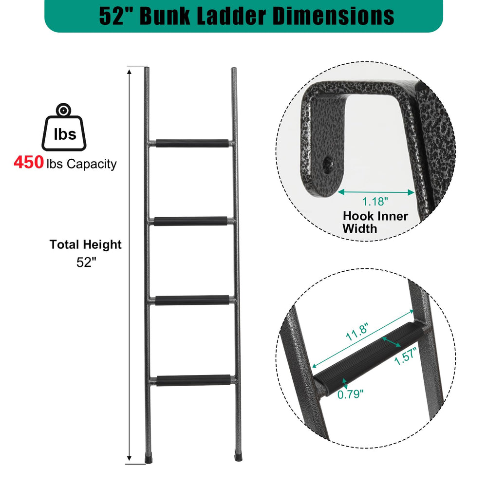 OUTPRIZE bunk ladder demonstrates quick-install setup with hardware included.