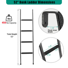 OUTPRIZE bunk ladder demonstrates quick-install setup with hardware included.