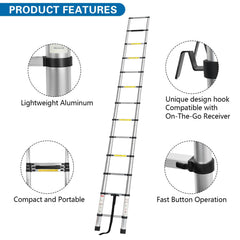 OUTPRIZE corrosion-resistant-aluminum ladder withstands heat and cold for year-round use.