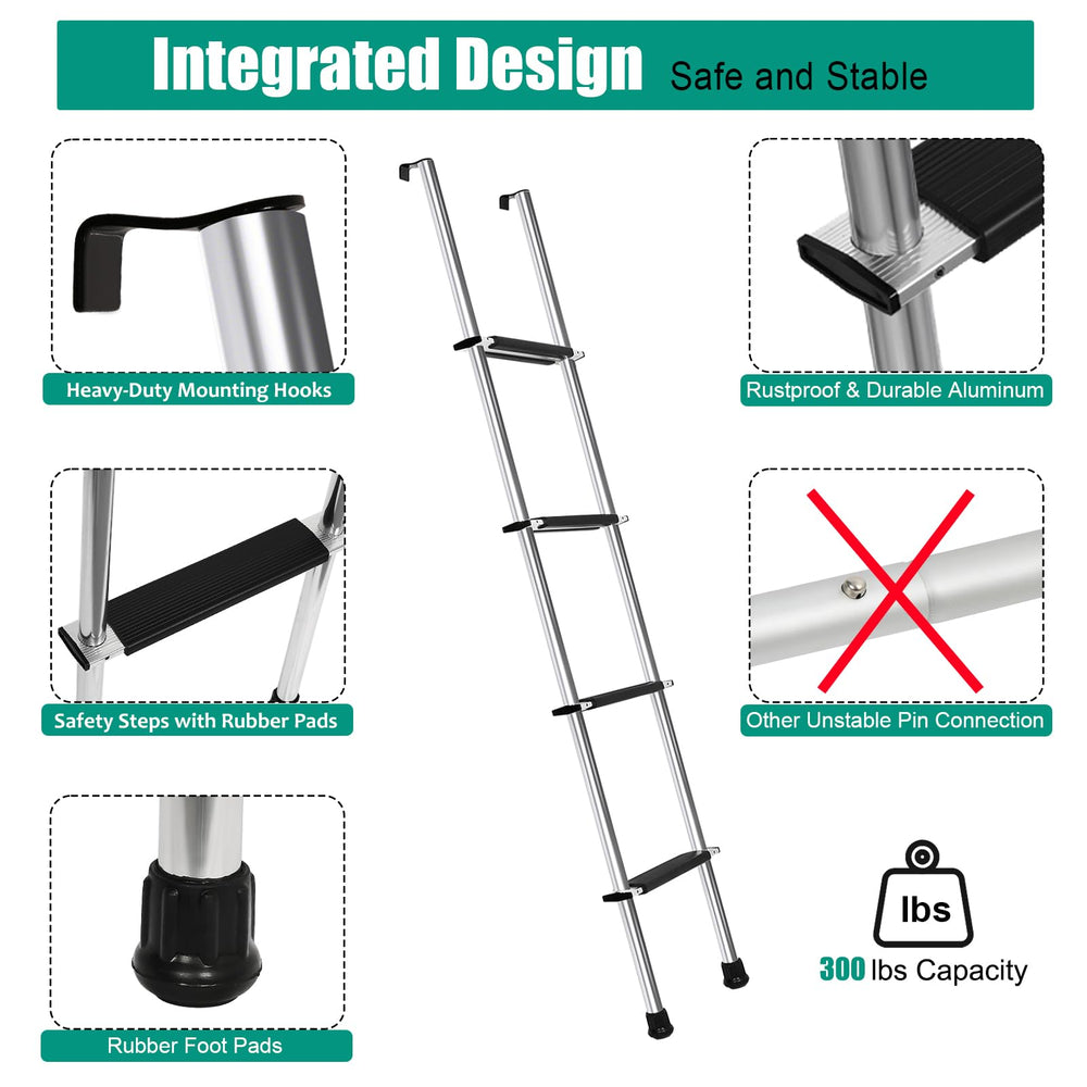 OUTPRIZE top-hook with rubber coating provides cushioned secure attachment for bunk rails.