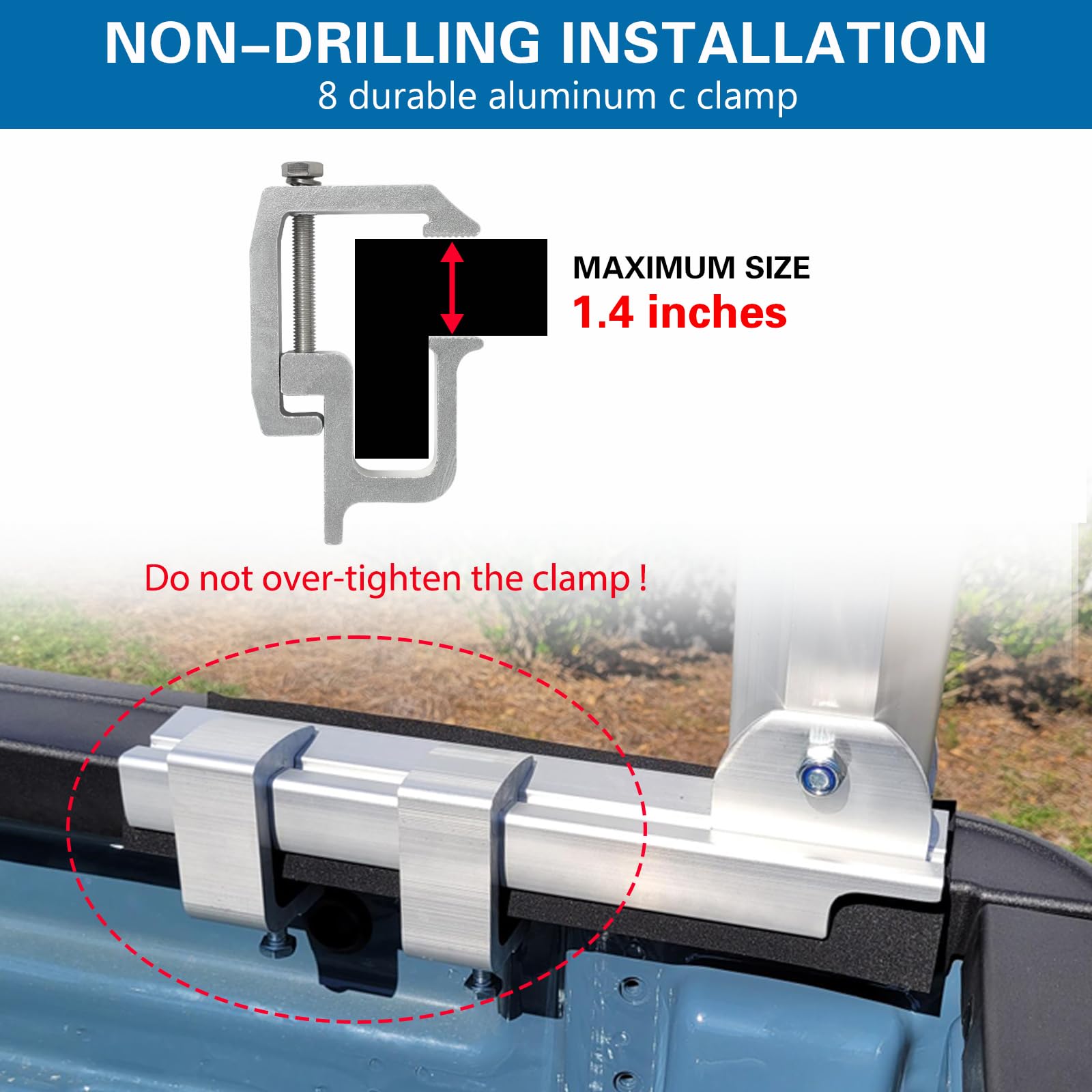 OUTPRIZE truck bed rack with powder-coated finish resists rust.