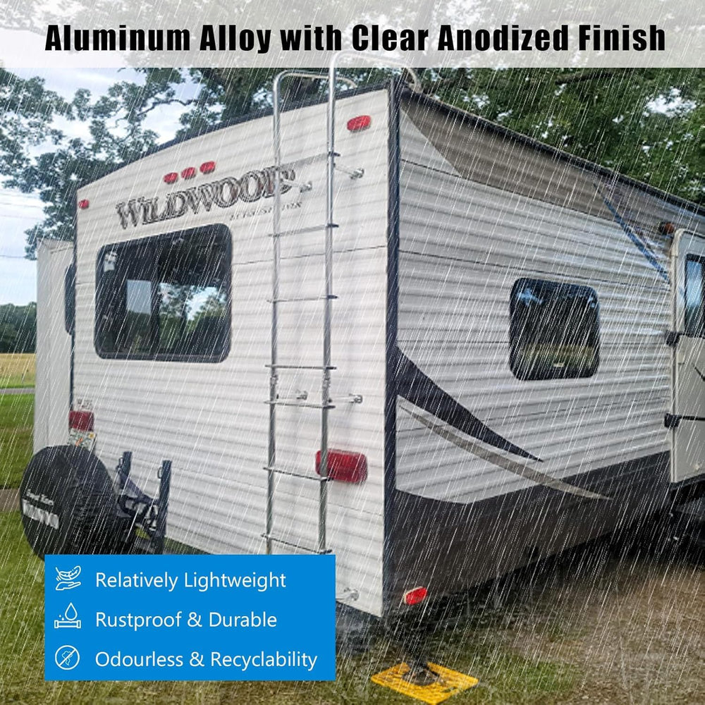 OUTPRIZE ladder length adjustment shows easy trimming to fit your RV