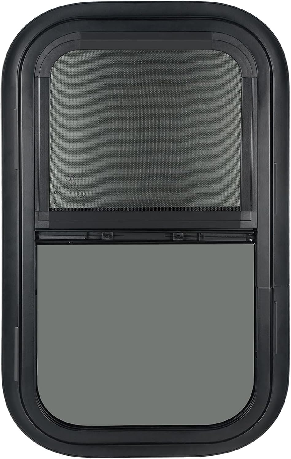OUTPRIZE vertical RV window 12x24 tinted with screen for privacy and heat protection.