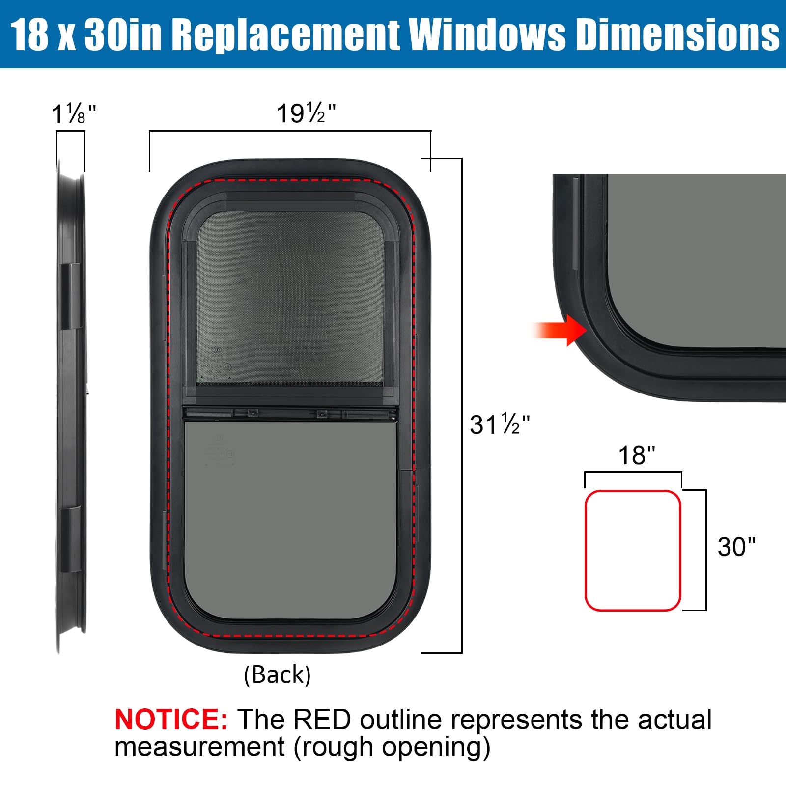 OUTPRIZE vertical RV window net screen allowing breeze while blocking insects