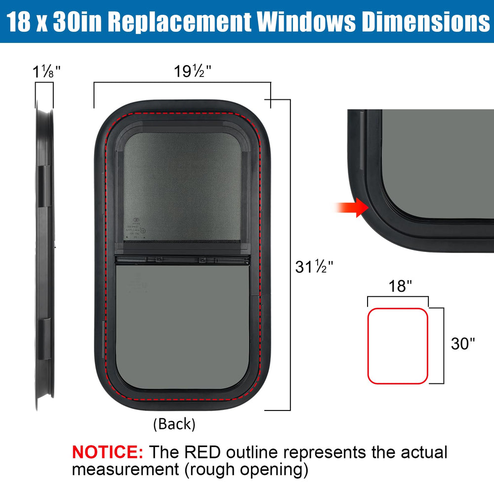 OUTPRIZE vertical RV window net screen allowing breeze while blocking insects