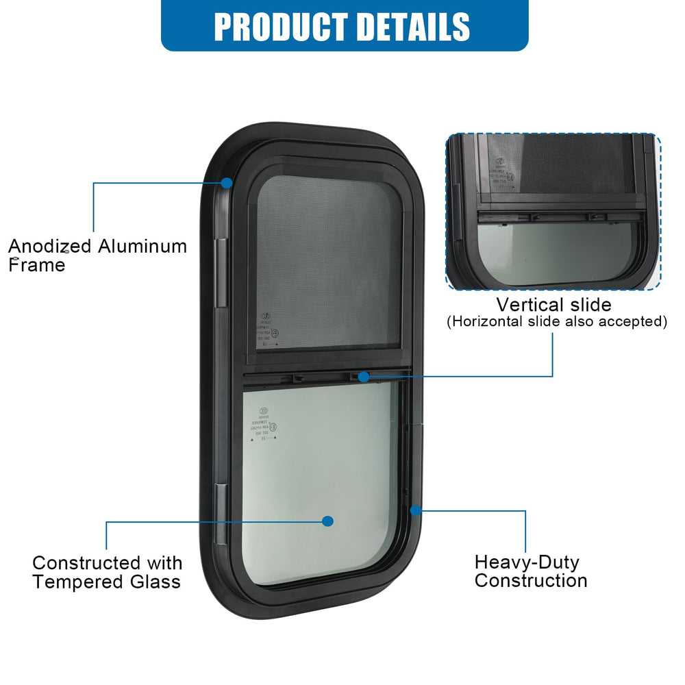 OUTPRIZE vertical RV window trim ring for clean, secure installation
