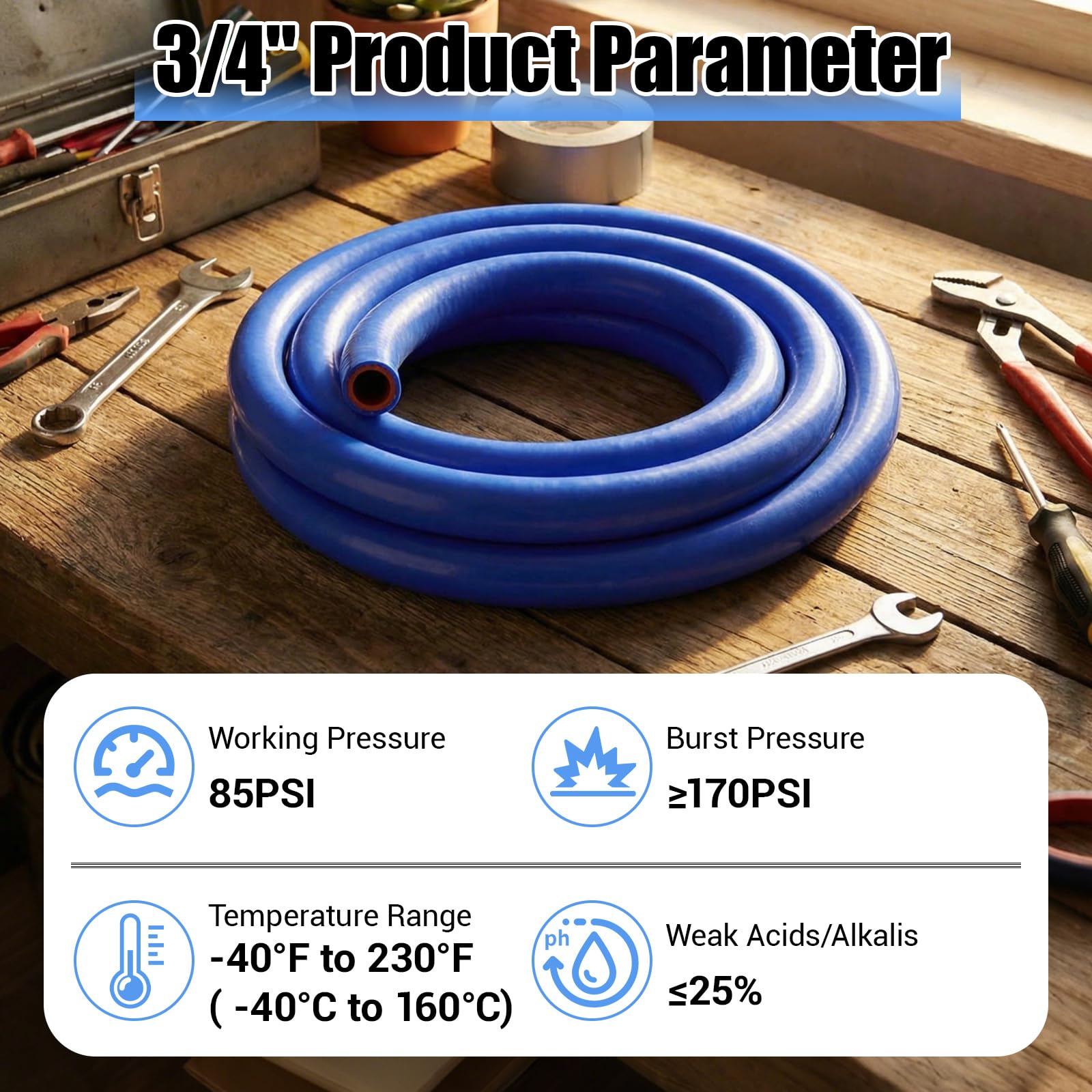 Outus 85 PSI working pressure silicone hose for high-temperature radiator use.
