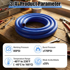 Outus 85 PSI working pressure silicone hose for high-temperature radiator use.