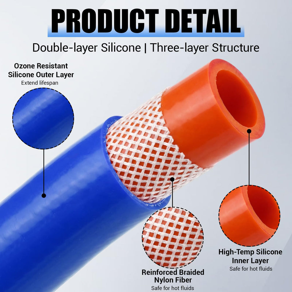 Outus blue outer with orange inner layer supports reliable engine cooling connections.
