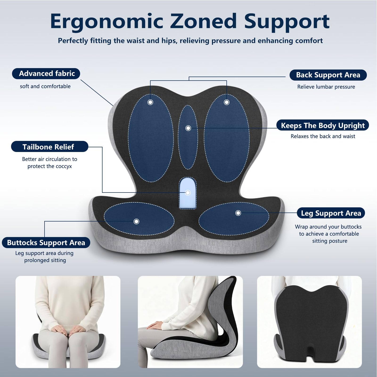 OUYFDG memory foam seat cushion close-up showing contour and softness