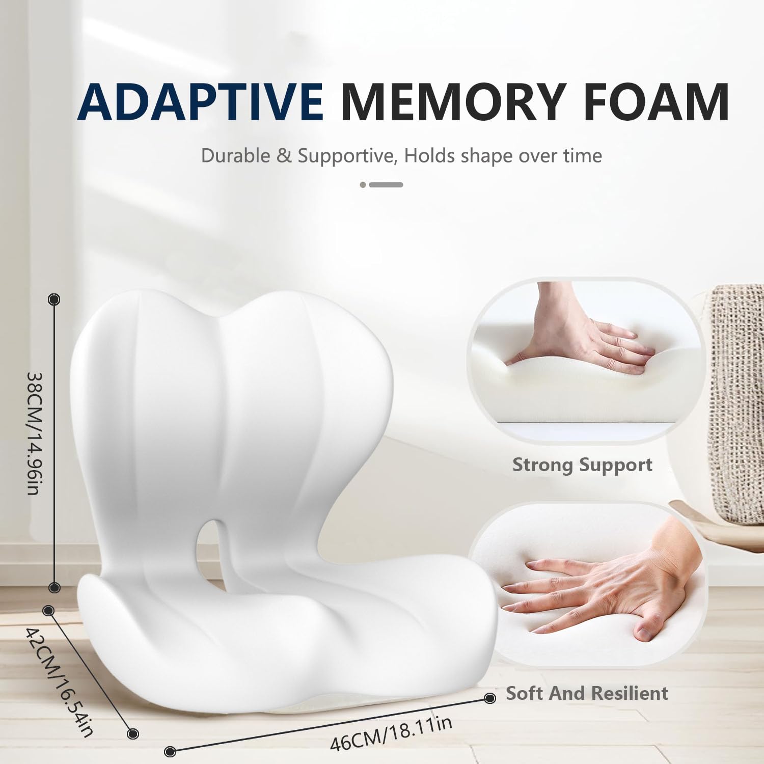 OUYFDG office chair cushion shows lumbar support and all-day comfort