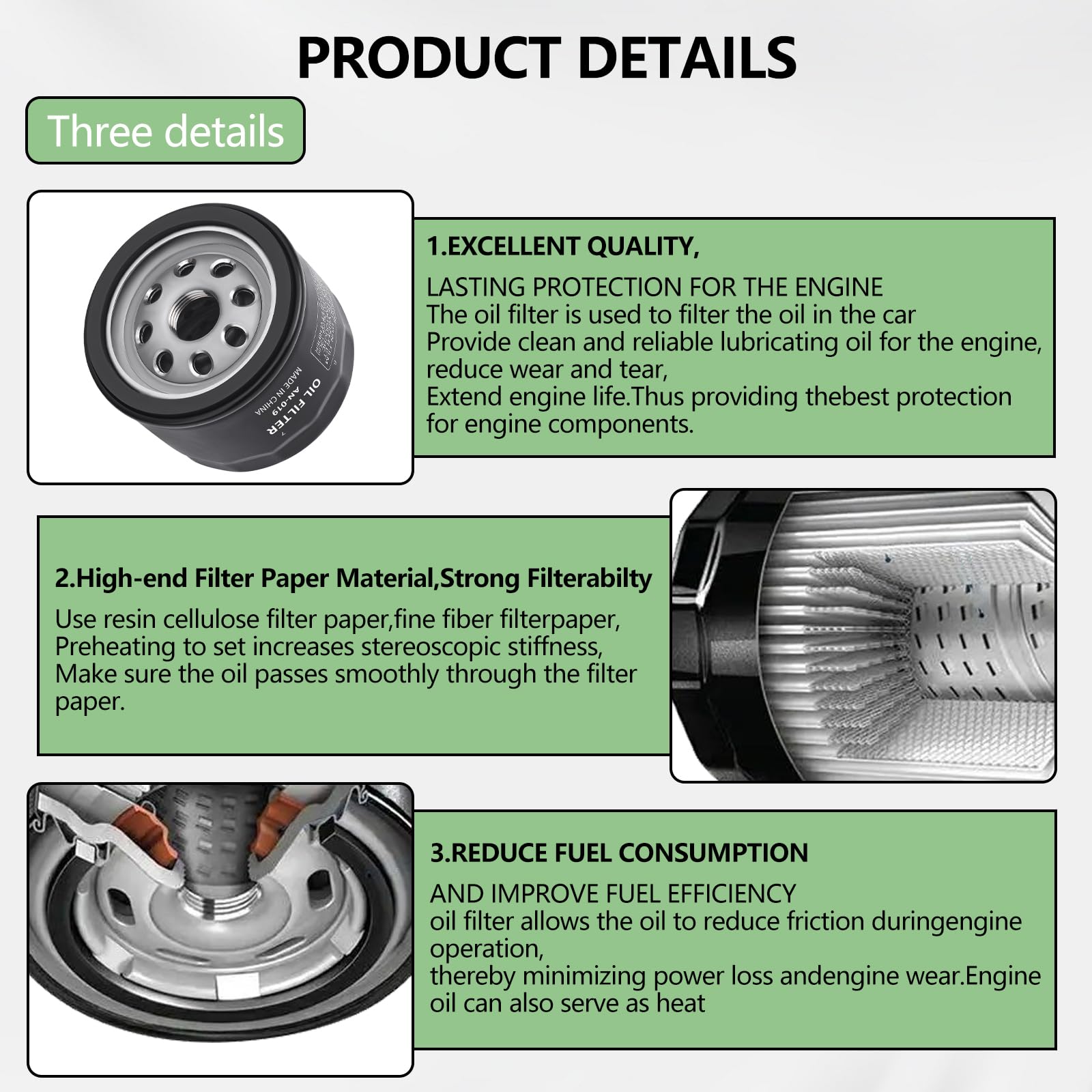 OuYi oil filter 49065-7007 front view, ready for rugged outdoor use.