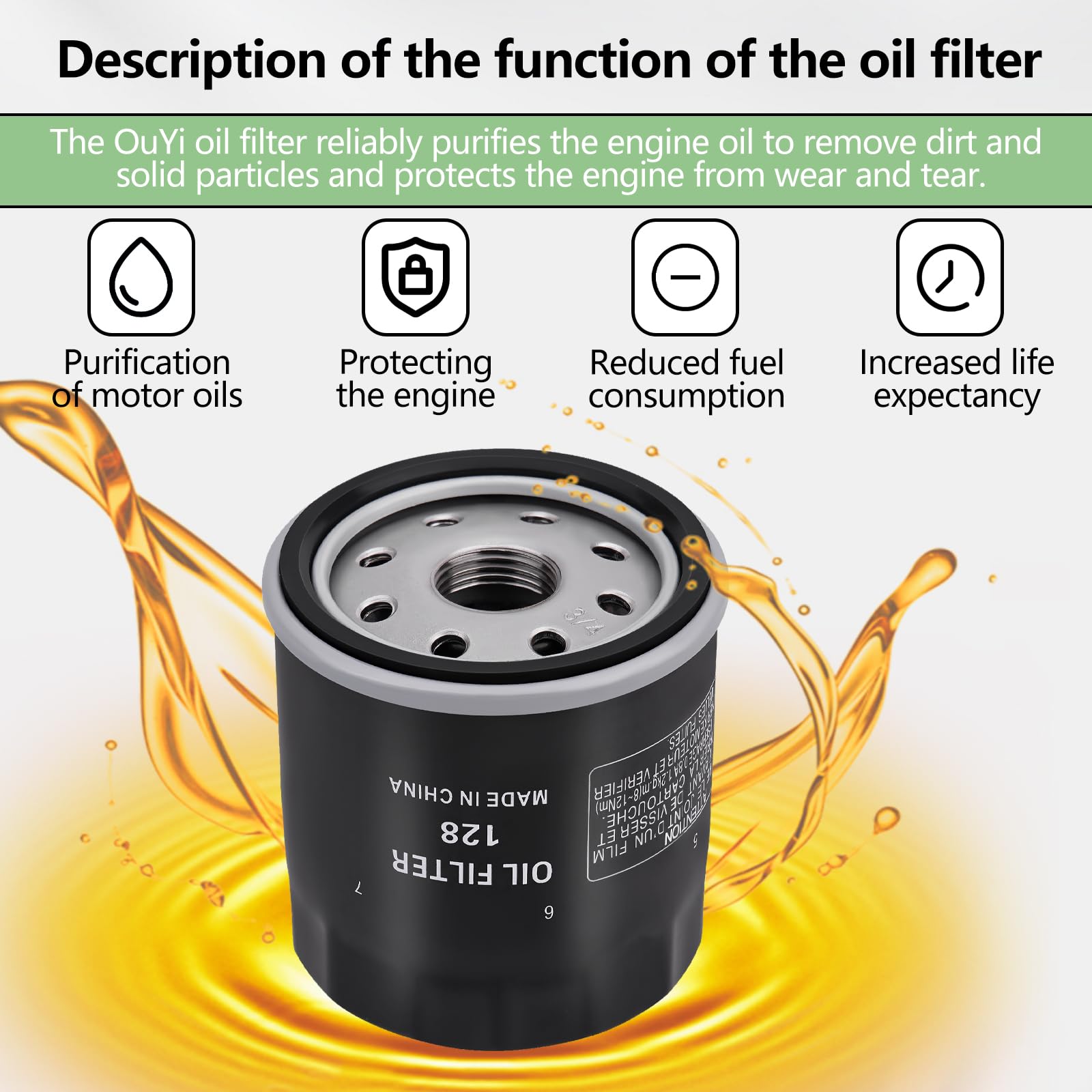 OuYi oil filter for Kawasaki FH430V helps engine run smoothly with clean oil