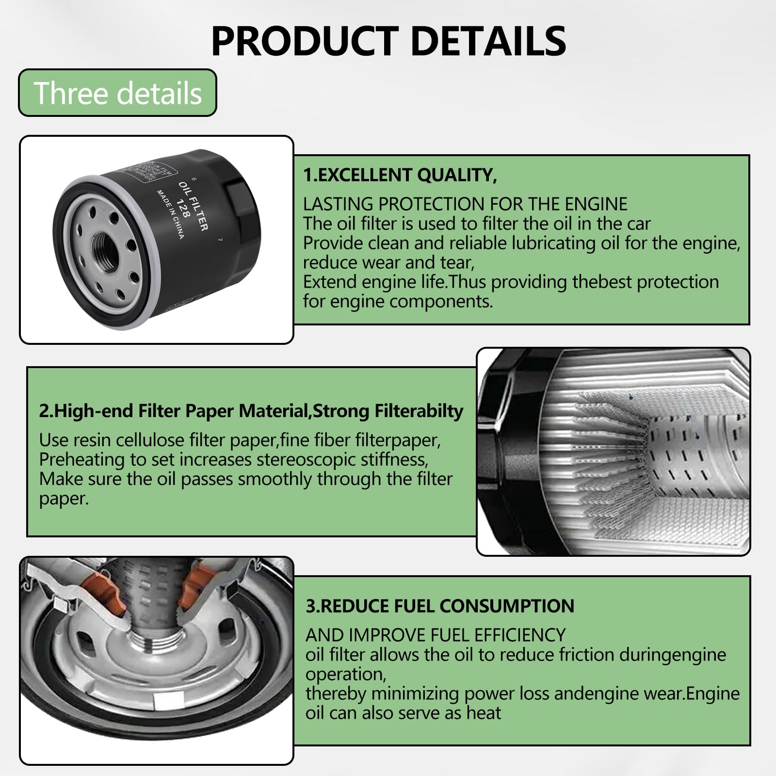 OuYi oil filter for Kawasaki FX751V maintains oil pressure and reduces debris