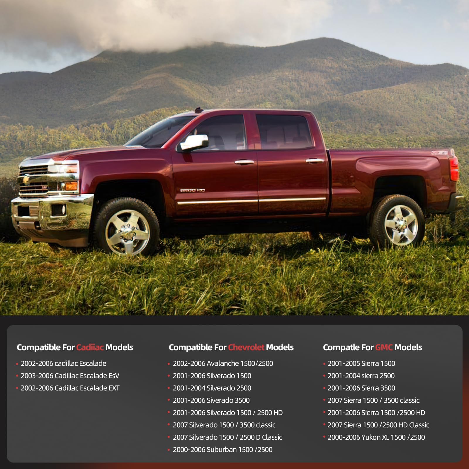 OVANOH compatibility snapshot for Cadillac Escalade, GMC Yukon, and Sierra.